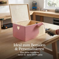 Creative Deco Natúr nagy fa emlékezésdoboz fedéllel 40x30x24 cm szív alakú fogantyúval dokumentumoknak és játékoknak 4