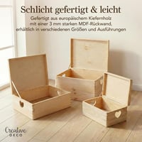 Creative Deco Natúr nagy fa emlékezésdoboz fedéllel 40x30x24 cm szív alakú fogantyúval dokumentumoknak és játékoknak 7