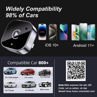 Bezdrôtový CarPlay adaptér Crelander pre iPhone a Android autá, Plug & Play 2