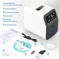 Creliver Hordozható Oxigénkoncentrátor 1-9L/min, 35-90% Tisztaság, Otthonhoz és Utazáshoz 7