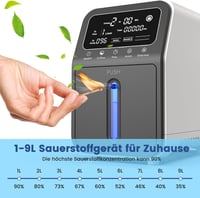 Creliver Hordozható Oxigénkoncentrátor 1-9L/min, 35-90% Tisztaság, Otthonhoz és Utazáshoz 2