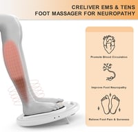 Creliver Vérkeringés Stimulátor Lábakra - EMS/TENS Lábmasszírozó 25 Móddal, Izomstimulációs Készülék Fájdalomcsillapításra, Ízületi Gyulladá 2