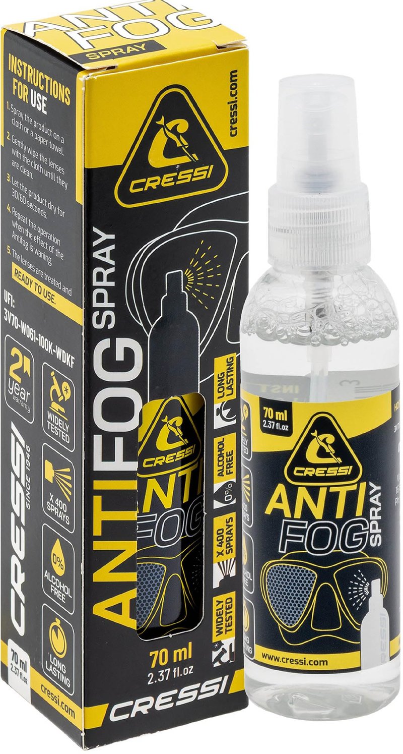 Cressi Anti Fog sprej 70 ml na potápačské masky a plavecké okuliare, priehľadný, 1 ks prostriedok proti zahmlievaniu pre dospelých