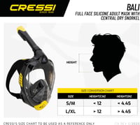 Cressi Bali celotvárová šnorchlovacia maska biela/čierna veľkosť L/XL – celotvárová maska s držiakom na kameru, silikónová, proti zahmlievaniu, s odvetrávaním zabezpečujúcim bezpečný únik CO2 5