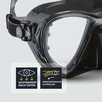 Set mască de scufundări Cressi Big Eyes Evolution și tub Alpha UD – combinație negru/negru, mărime pentru adulți 3