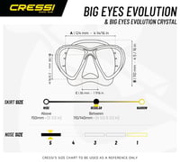 Potápačská súprava Cressi Big Eyes Evolution a šnorchel Alpha Ultra Dry – unisex súprava pre dospelých, viacfarebná 5