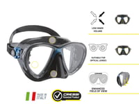 Set mască de scufundări și snorkel Cressi Big Eyes Evolution – negru/galben, mărime pentru adulți, pentru diving și snorkeling 3