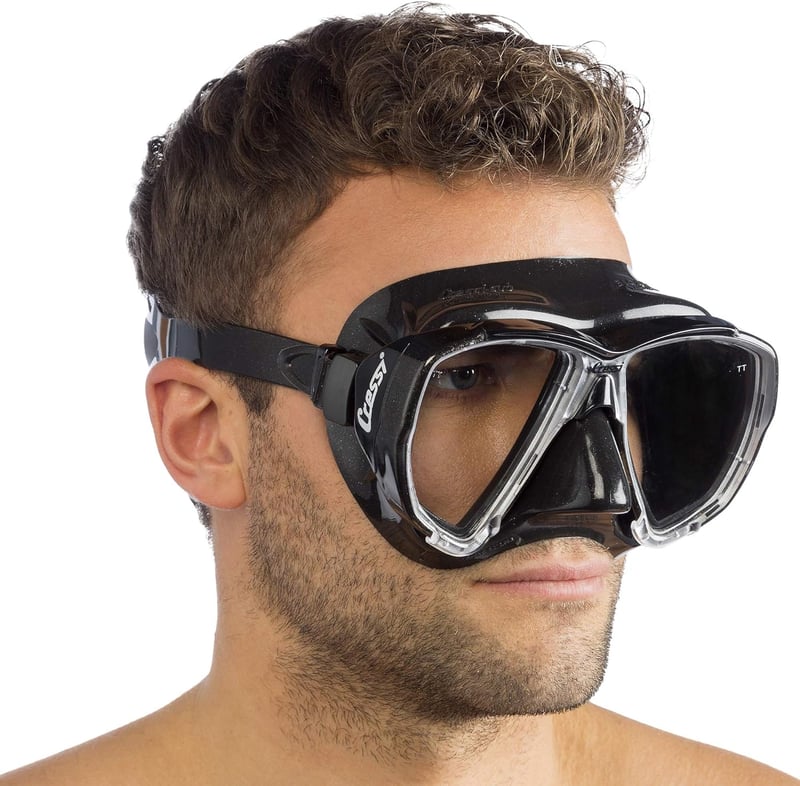 Cressi Big Eyes Seal Dry snorkelszett felnőtteknek panoráma látómezővel - Unit size, Black / Black