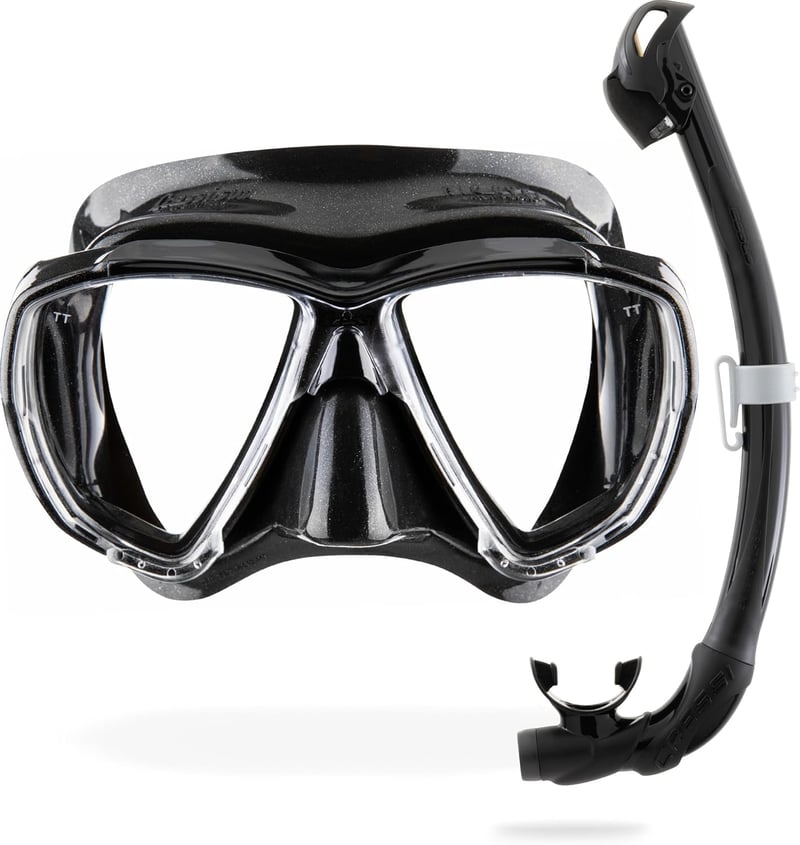 Cressi Big Eyes Seal Dry snorkelszett felnőtteknek panoráma látómezővel - Unit size, Black / Black