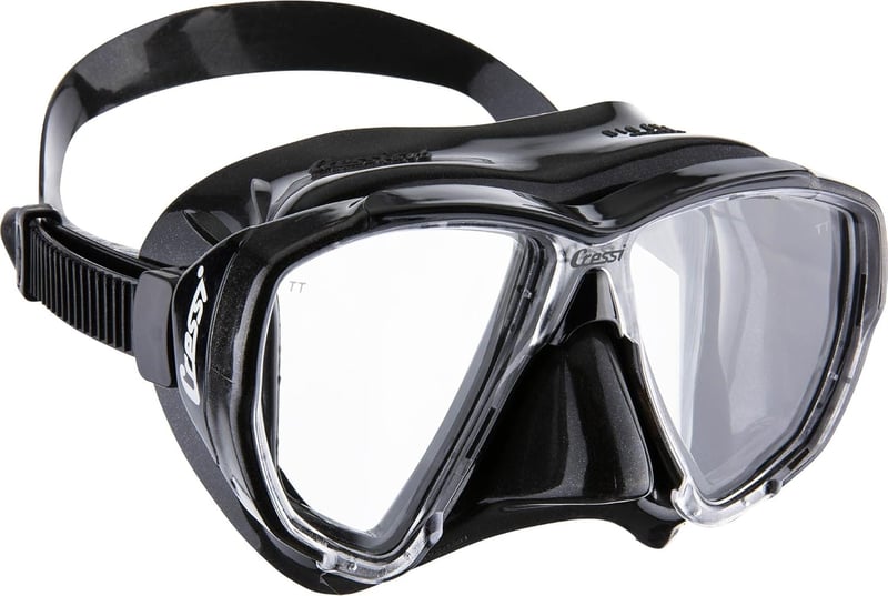 Cressi Big Eyes Seal Dry snorkelszett felnőtteknek panoráma látómezővel - Unit size, Black / Black