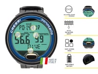 Potápačský počítač Cressi Donatello – režimy Air/Nitrox, Apnoe a Gauge, vodotesnosť 150 m, čierno-modrý, profesionálny počítač na zápästie 2