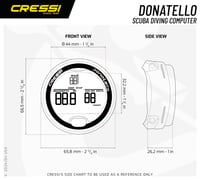 Potápačský počítač Cressi Donatello – režimy Air/Nitrox, Apnoe a Gauge, vodotesnosť 150 m, čierno-modrý, profesionálny počítač na zápästie 5