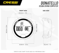 Cressi Donatello Profesionálny potápačský počítač na zápästie – pre potápanie s Air/Nitrox a Apnea, čierny/čierny, unisex 5