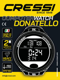 Cressi Donatello Profesionálny potápačský počítač na zápästie – pre potápanie s Air/Nitrox a Apnea, čierny/čierny, unisex 6