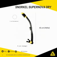 Cressi Dry Snorkel potápačská dýchacia trubica - Unisex prémiový suchý šnorchel na potápanie/apnoe/šnorchlovanie, priehľadná/žltá 5
