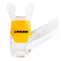 Cressi Dry Snorkel potápačská dýchacia trubica - Unisex prémiový suchý šnorchel na potápanie/apnoe/šnorchlovanie, priehľadná/žltá 3