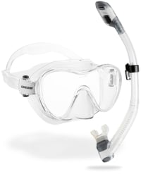 Set Mască de Scufundări și Tub Cressi F1 - Sticlă Călită fără Ramă, 100% Silicon, Transparent - Catarame Reglabile pentru Scufundări și Snorkeling 2