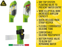 Set Mască de Scufundări și Tub Cressi F1 - Sticlă Călită fără Ramă, 100% Silicon, Transparent - Catarame Reglabile pentru Scufundări și Snorkeling 7
