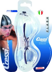 Plavecké okuliare CRESSI Flash - čierna/limetková, dymové sklá - úprava proti zahmlievaniu, UV ochrana, vhodné na triatlon a do bazéna 6