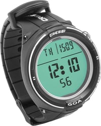 Cressi GOA Búvárkomputer és Óra Funkciós Merüléshez - black/white 1