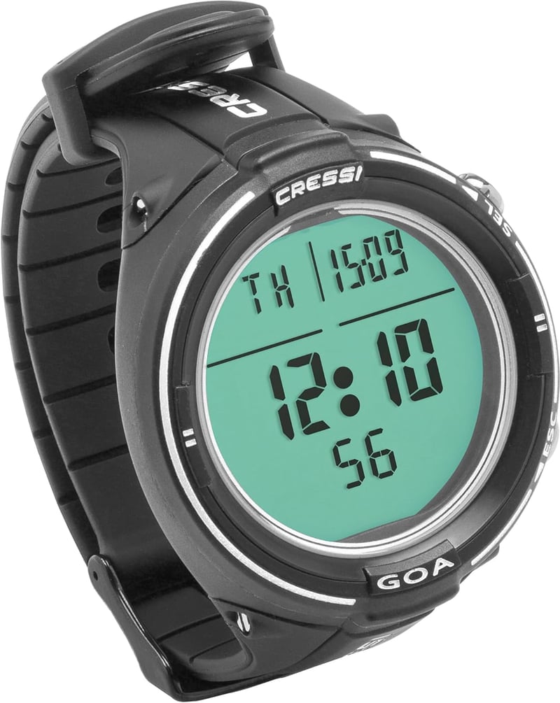 Cressi GOA Búvárkomputer és Óra Funkciós Merüléshez - black/white