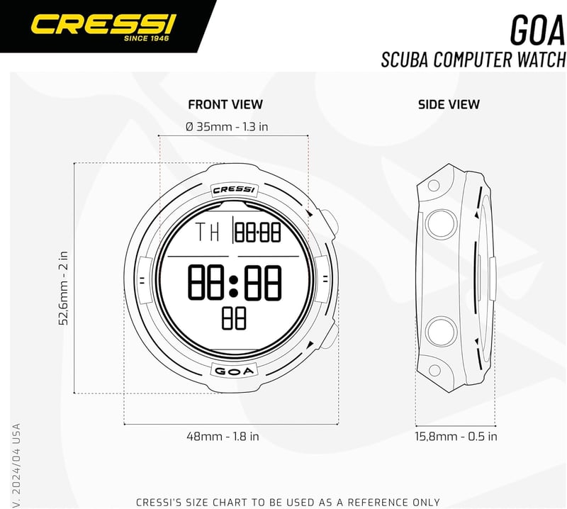 Cressi GOA Búvárkomputer és Óra Funkciós Merüléshez - black/white