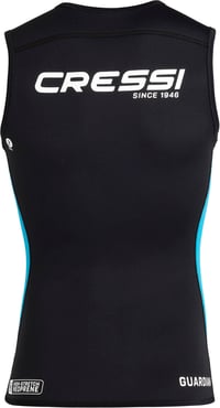 Vestă din neopren pentru femei CRESSI Guardian Lady cu fermoar, 2 mm, mărimea XL/5, negru/acvamarin, pentru înot, snorkeling și sporturi nautice 4