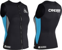 Vestă din neopren pentru femei CRESSI Guardian Lady cu fermoar, 2 mm, mărimea XL/5, negru/acvamarin, pentru înot, snorkeling și sporturi nautice 1