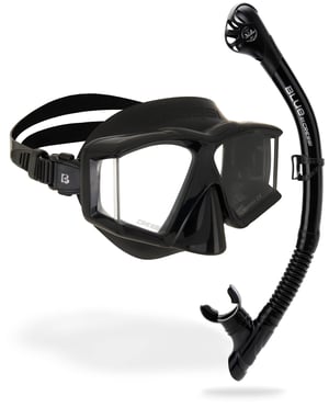 CRESSI Horizon + Scilla Top Dry Combo set za ronjenje i snorkeling – maska s 4 kaljena stakla i suha disalica, crno/crna, unisex