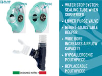 Súprava na šnorchlovanie Cressi Horizon + Scilla Top Dry v čierno-čiernej farbe, panoramatická maska so 4 tvrdenými sklami, suchý šnorchel, unisex 9