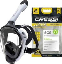 Set Mască și Tub de Snorkeling CRESSI Java Compact Fit pentru Adulți - Alb/Negru, Mărimea L/XL 1