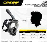 Mască de snorkeling full face Cressi Java pentru adulți, mărimea S/M, transparent/albastru acvamarin, mască de scufundări compactă 5