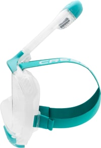 Mască de snorkeling full face Cressi Java pentru adulți, mărimea S/M, transparent/albastru acvamarin, mască de scufundări compactă 6