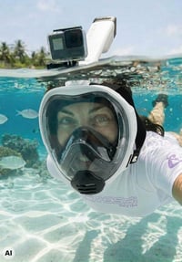 Mască de scufundări CRESSI Kairon pentru snorkeling, adulți – Alb/Negru, mărimea S/M 4
