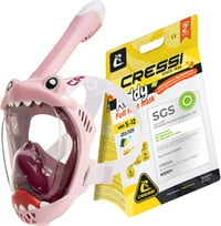 Mască de Snorkel Full-Face pentru Copii Cressi Kiddy - Roz/Mov/Alb - Anti-aburire, Silicon Hipoalergenic, Câmp Vizual Larg 1