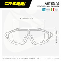 Ochelari de înot pentru copii CRESSI King Baloo, 7-15 ani, anti-aburire, pentru mare 5