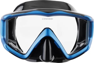 Cressi Liberty Triside ronilačka maska za snorkeling i apneju - crno-safirna, s tri stakla, rabljeno stanje