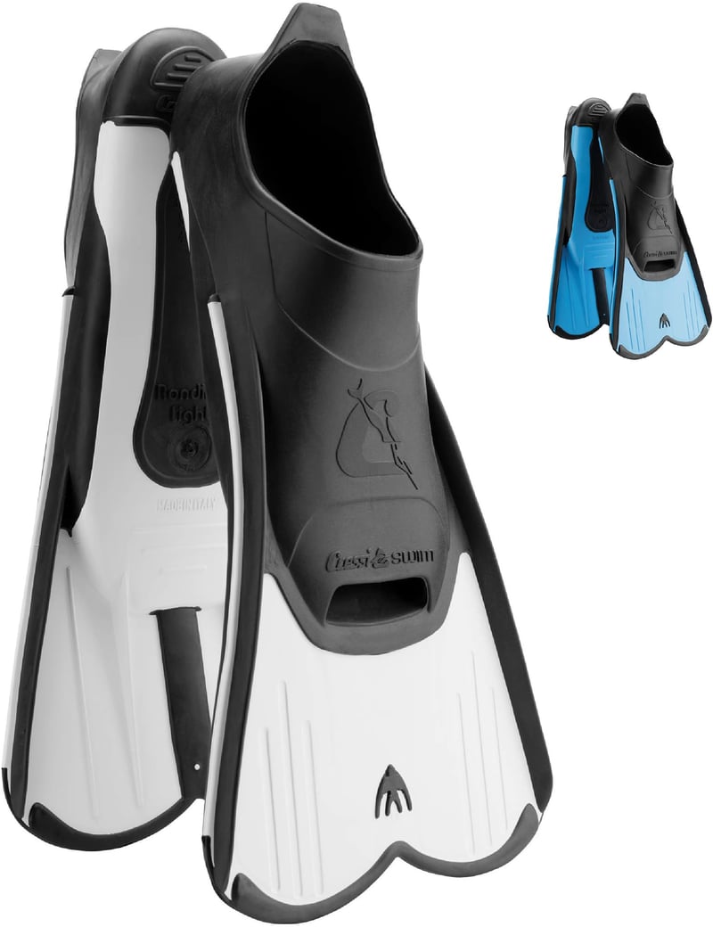 Cressi Light Fins krátke plutvy pre dospelých – na cestovanie, na pláž, do bazéna – biele, veľkosť 35/36