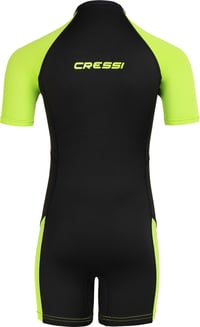 Detský neoprén Cressi Little Shark 2 mm – s krátkym rukávom, ochrana proti UV žiareniu a chladu, čierno-limetková, veľkosť 11/12 rokov 3