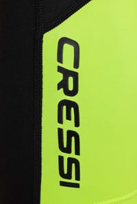 Detský neoprén Cressi Little Shark 2 mm – s krátkym rukávom, ochrana proti UV žiareniu a chladu, čierno-limetková, veľkosť 11/12 rokov 6