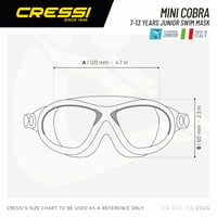 Ochelari de înot pentru copii Cressi Mini Cobra - Ramă transparentă/verde lime - Fabricat în Italia 5