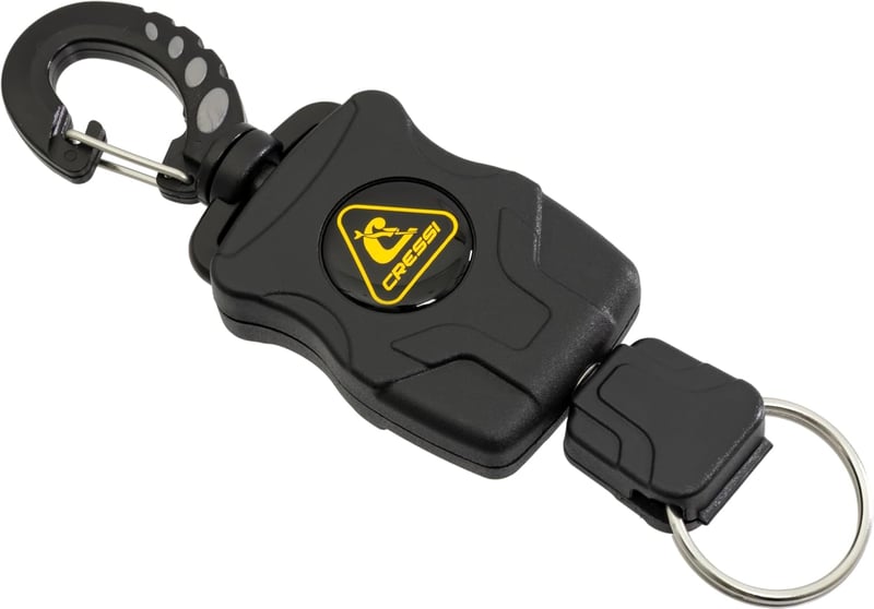 Cressi Mini visszahúzható lanyárd fekete búvárkodáshoz és BCD-hez - Black, Unit size