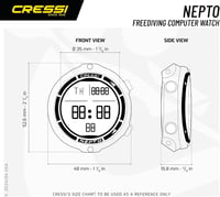 Freedivingové hodinky Cressi Nepto – Počítačové hodinky na freediving pre dospelých unisex 5