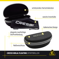 Polarizačné slnečné okuliare na plávanie Cressi Ninja čierne – s UV ochranou, hydrofóbnymi šošovkami, unisex 5