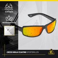 Polarizačné slnečné okuliare na plávanie Cressi Ninja čierne – s UV ochranou, hydrofóbnymi šošovkami, unisex 3
