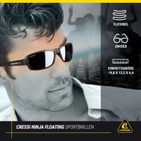 Polarizačné slnečné okuliare na plávanie Cressi Ninja čierne – s UV ochranou, hydrofóbnymi šošovkami, unisex 4
