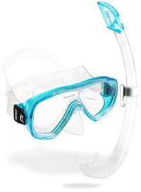 Set mască de scufundări CRESSI Onda și tub Mexico pentru adulți – mască de snorkeling din silicon – transparent/aquamarin 2
