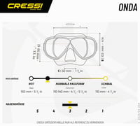 Šnorchlovací set Cressi Onda & Mexico, silikónová maska pre dospelých – čierny rám, čierny silikón 5