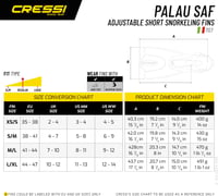 Nastaviteľné plutvy Cressi Palau SAF pre dospelých na šnorchlovanie a plávanie, modrá/azúrová, M/L (veľkosť 41-44) 6