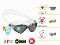 Plavecké okuliare Cressi Planet - Číre sklá/modro-biely rám, prémiové unisex okuliare pre dospelých na plávanie v bazéne a triatlon 2